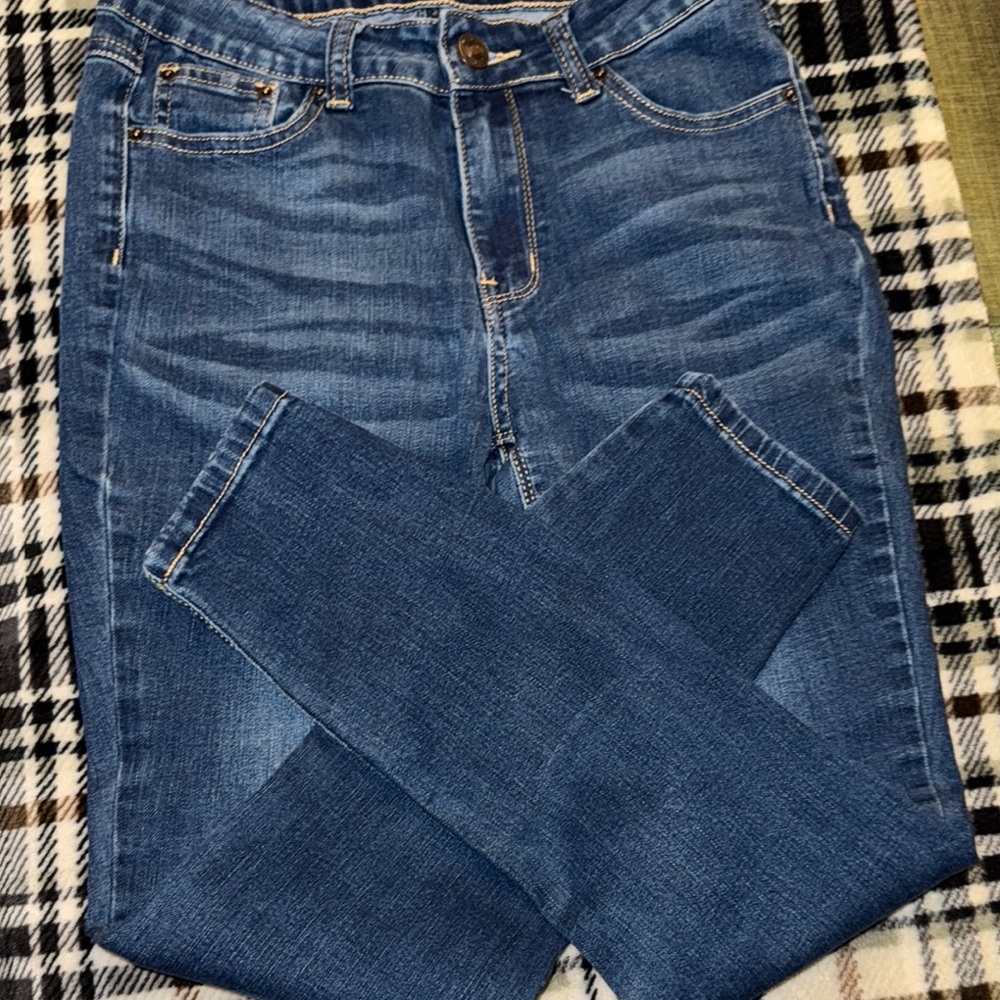 Rue21 Blue Skinny Jeans with Subtle Faded Look